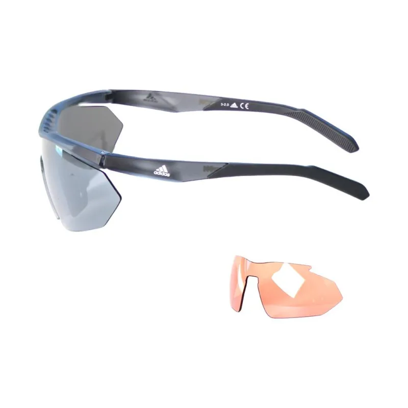 Adidas Plate Frame Plastic Irregular Shape Sunglasses Unisex Gray-5