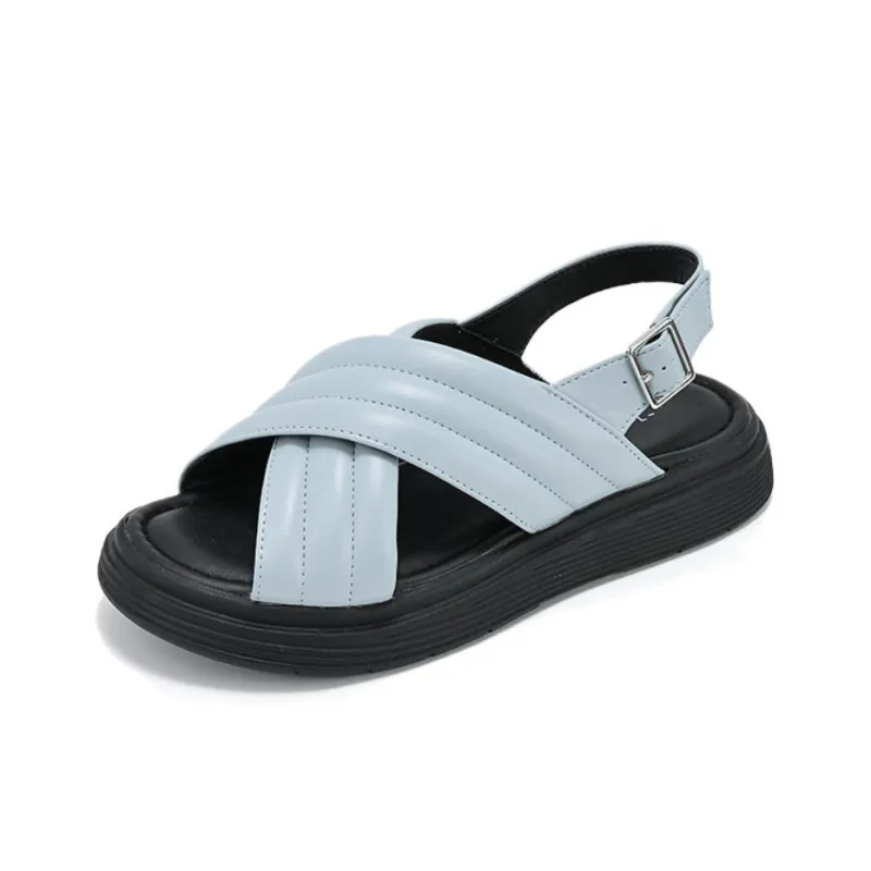 PANSY Beach Sandals Women's Beige/Blue/Black-2