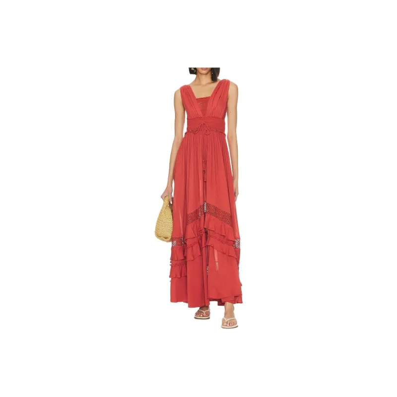 FREE PEOPLE Sleeveless Dress Women's Terracotta-0