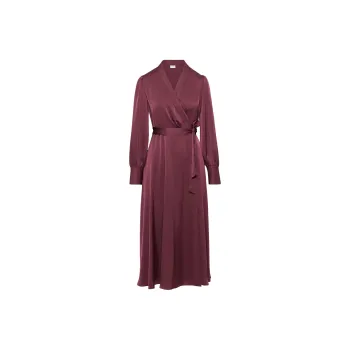 ARITZIA Babaton Hyde Satin Midi Dress Long-Sleeved Dresses Women's Spiced Burgundy