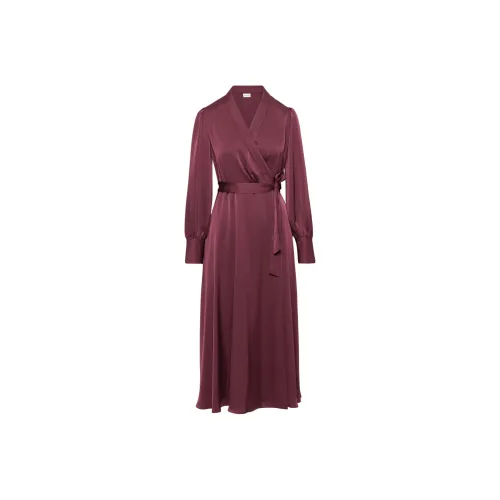 ARITZIA Babaton Hyde Satin Midi Dress Long-Sleeved Dresses Women's Spiced Burgundy