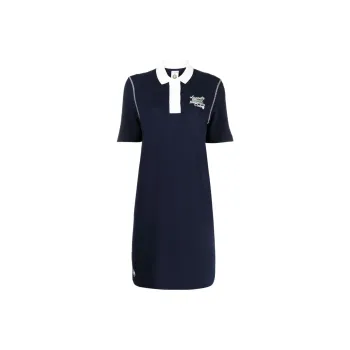 LACOSTE Short-Sleeved Dresses Women's Navy