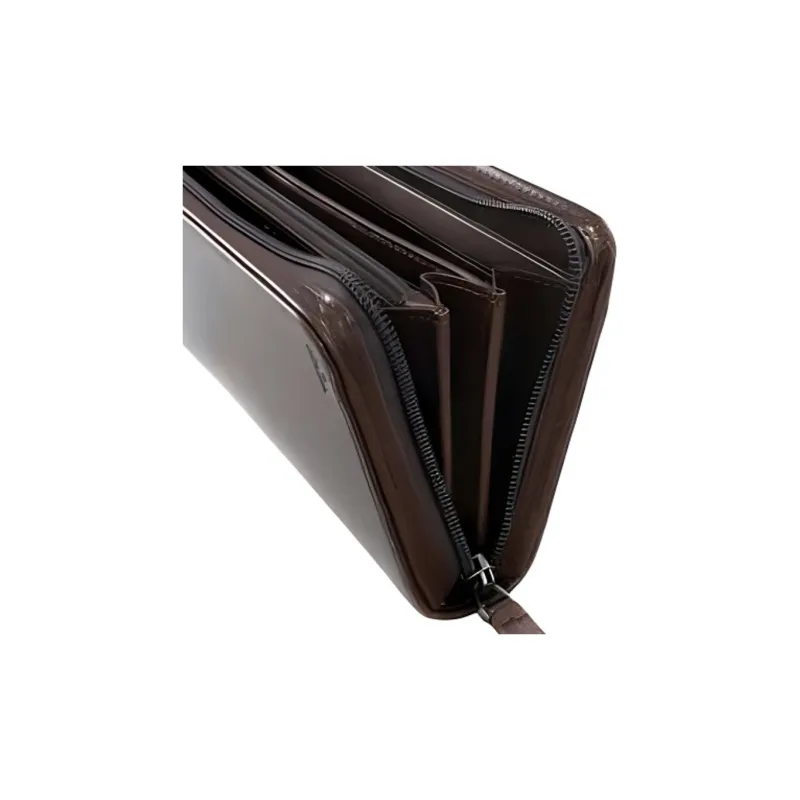 TUMI Leather Wallet Unisex Dark Brown-4