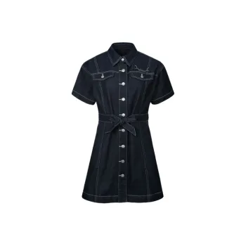 EVISU Short Sleeved Dress Women's Denim Blue