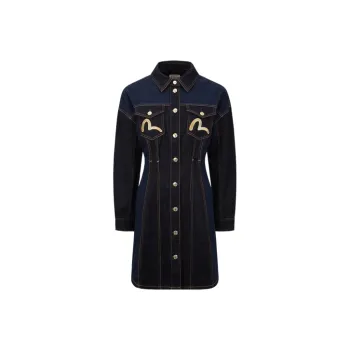 EVISU Long Sleeved Dresses Women's Denim Blue