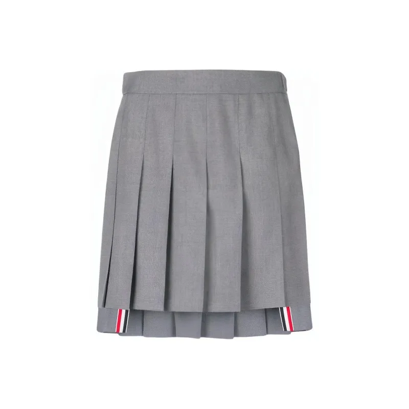 THOM BROWNE· Leather Short Skirts Summer Women's Gray-0