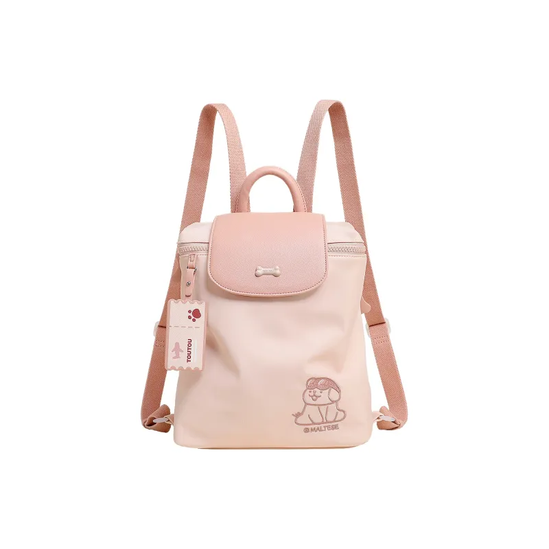 TOUTOU Maltese Collaboration Fabric Backpack Regular Women's Strawberry Pink-0