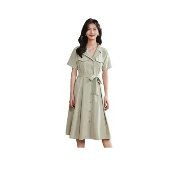 Coonesha Short Sleeved Dresses Women's Green