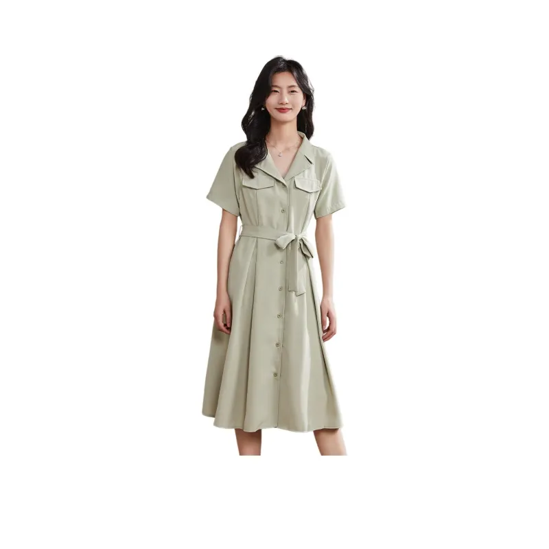 Coonesha Short Sleeved Dresses Women's Green-0