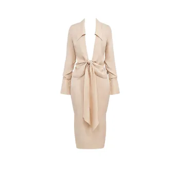HOUSE OF CB Nevaeh Long Sleeved Dress Women's Almond/Apricot