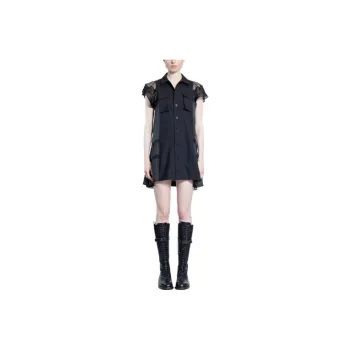 Sacai Short Sleeved Flared Mini Dress