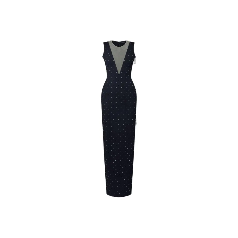 LOUIS VUITTON Tulle Insert Rhinestone Gown-0