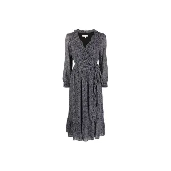 Michael Kors Ruffle-trim Belted Dress