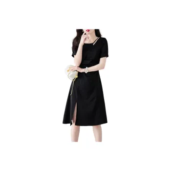 Still Quiet Short Sleeved Dresses Women's Black
