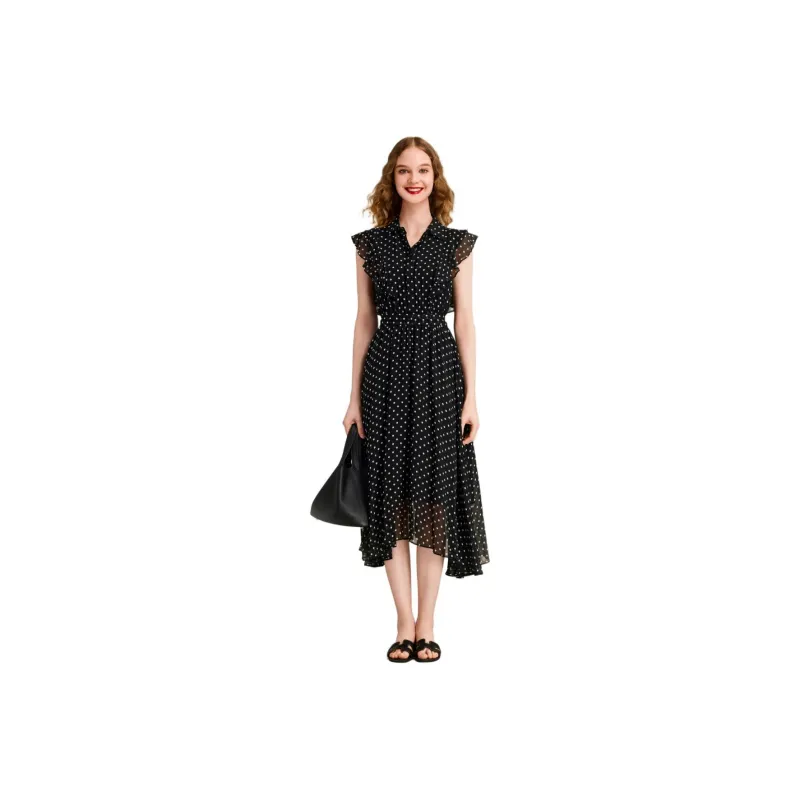 HAVVA Short Sleeved Dresses Women's Polka Dot-0