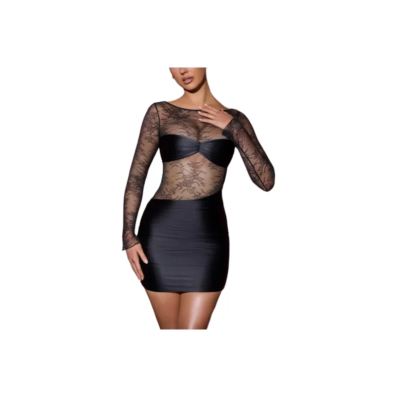 OH POLLY SS25 Eliette Long-Sleeved Dresses Women's Black-0