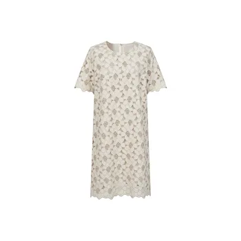 JZ. ANNAKRO Short Sleeved Dress Women's Floral Light Beige