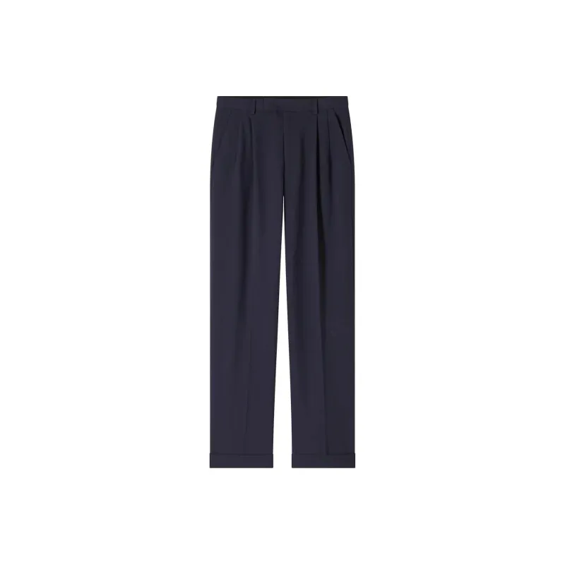 A.P.C Marissa Navy Viscose Blend Trousers-0