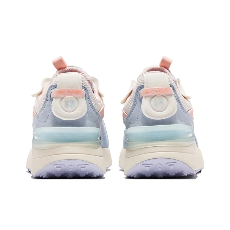 Erke Soft And Cute Cushioning Abrasion Resistant Lightweight Low Top Sports Casual Shoes Women's White Orange-3