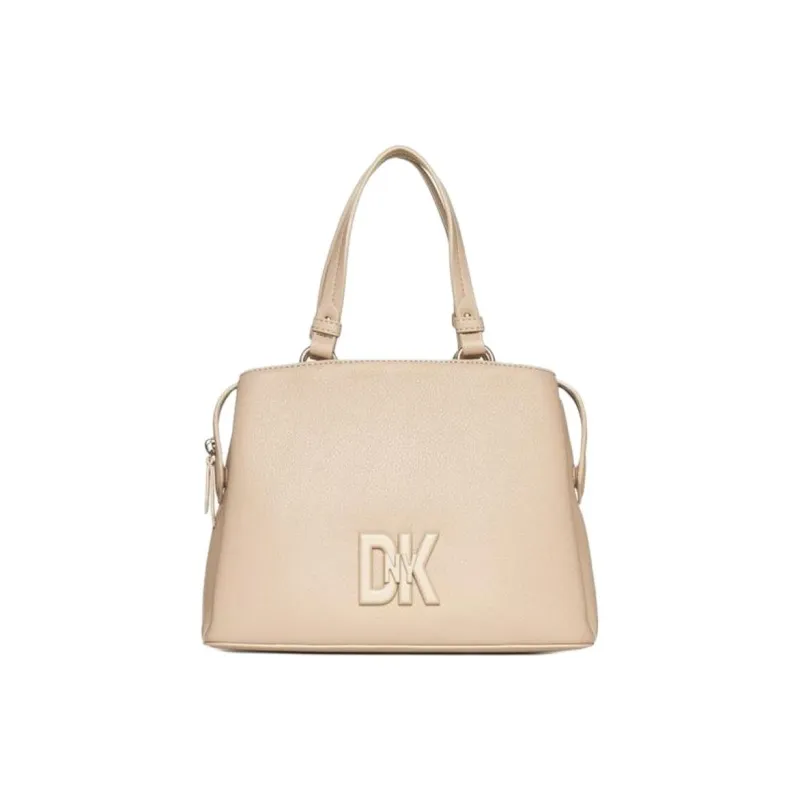 DKNY Leather Shoulder Bag Crossbody Bag Handbag Women's Almond Beige-0