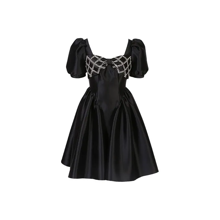 AIVEI Short-Sleeved Dresses Women's Black/0300-0