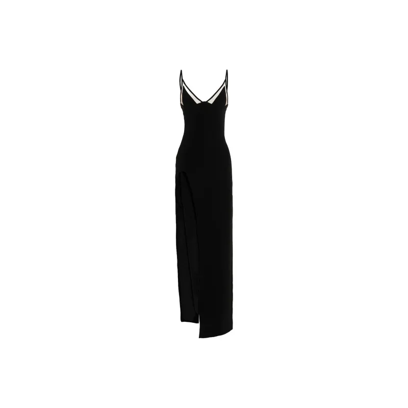 DAVID KOMA Slit-detail Column Gown-0