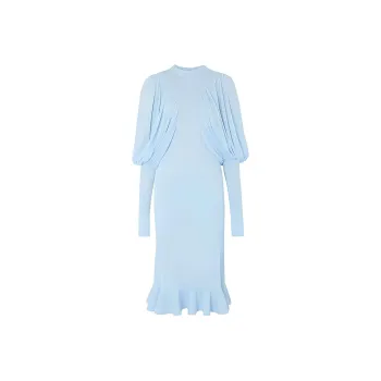 Burberry Long-Sleeved Dresses Women's Light Blue
