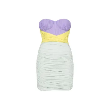 Elisabetta Franchi Tricolour Draped Jersey Mini Dress