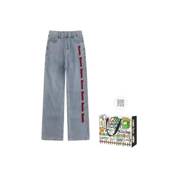 OURUOKE Jeans Women's Light Blue