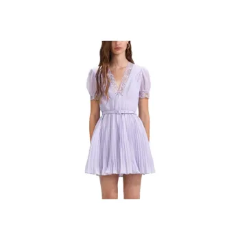 Self portrait Short Sleeved Dresses Women's Purple