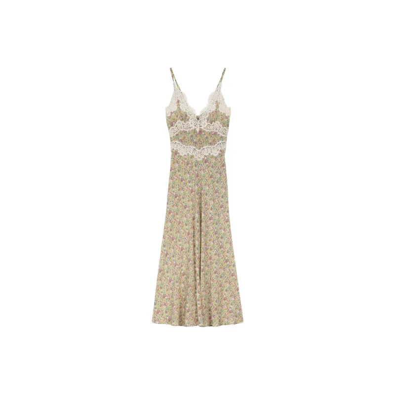 DOEN VENUS DRESS Slip Dresses Women's Chrysanthemum Pattern-0