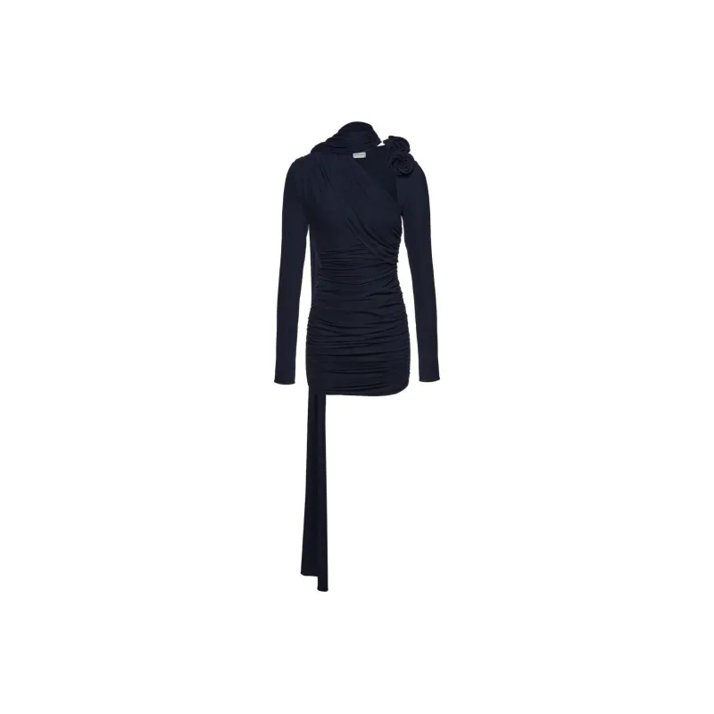Magda Butrym Floral appliqué Draped Mini Dress-0