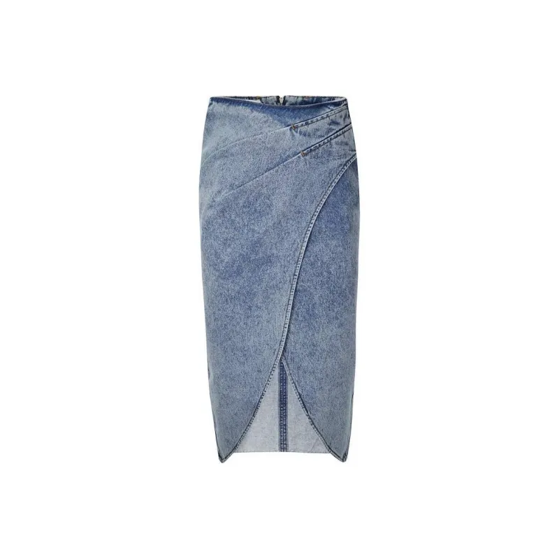 IRO NIGHT Etana Zip-Up Denim Skirt-0