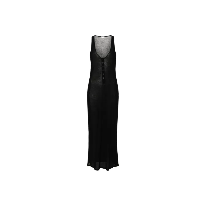 SAINT LAURENT Fine ribbed Jersey Maxi Dress-0