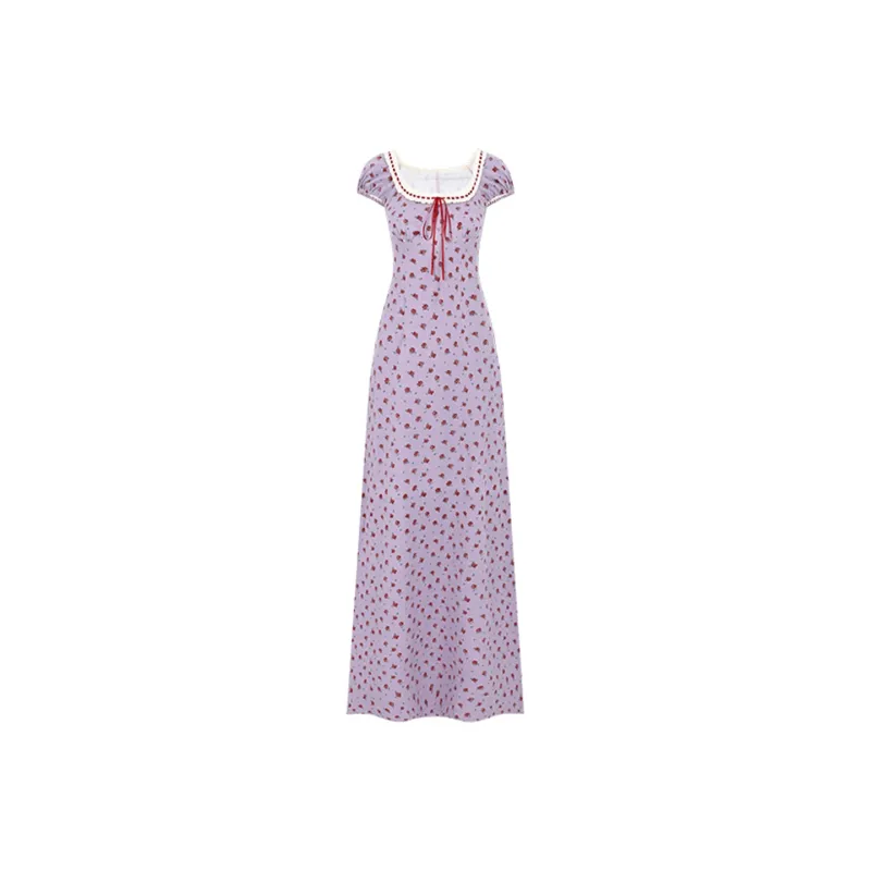 FLIM Short Sleeved Dress Women's Purple-0