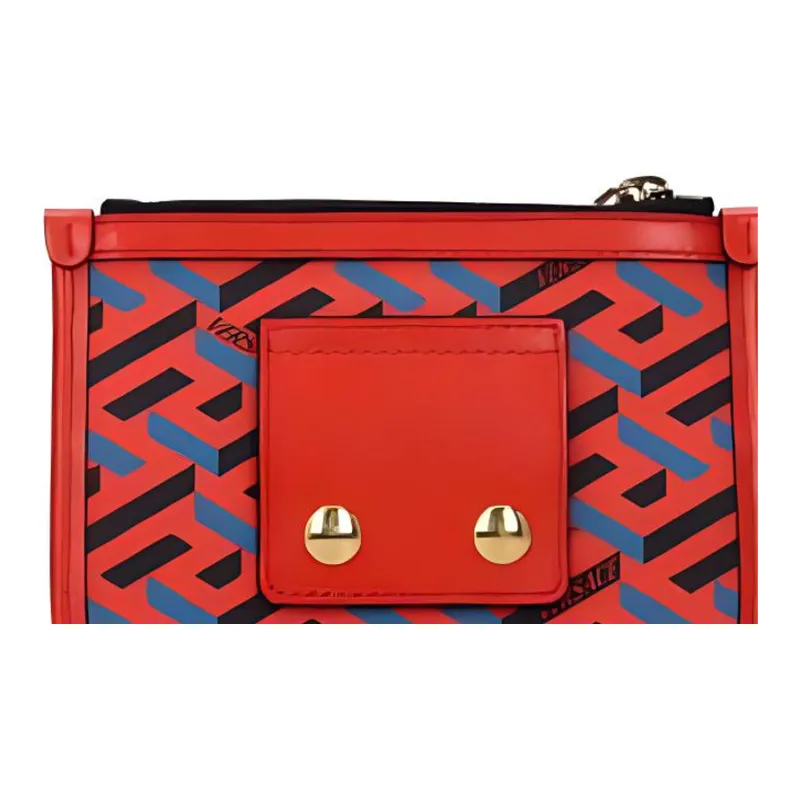 FANSIZHE La Greca Leather Clutch Women's Red/Blue-3