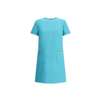 Valentino Short Sleeved Dress Women's Blue