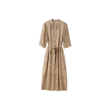 To The West Short Sleeved Dress Women's Tea Brown