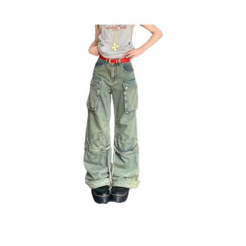 ZXZA Cargo Pants Women's Yellow Mud