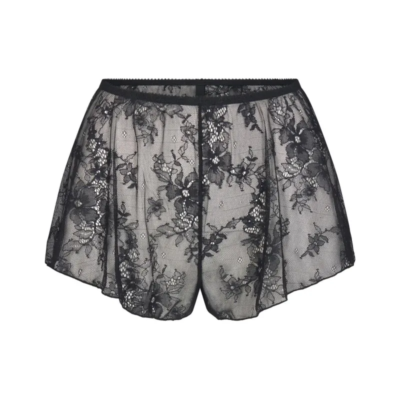 SKIMS ULTRA FINE LACE TAP SHORT Casual Shorts Women's ONYX/Onyx-0