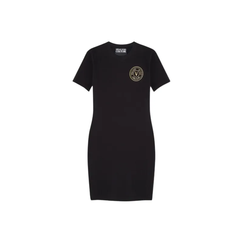 VERSACE JEANS COUTURE Short Sleeved Dresses Women's Black-0