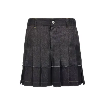 Sacai Wide Leg Flounced Shorts