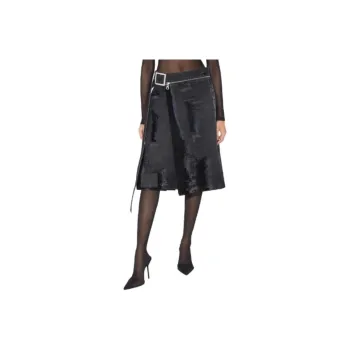 Jean Paul Gaultier Flocked Denim Kilt 'Black'