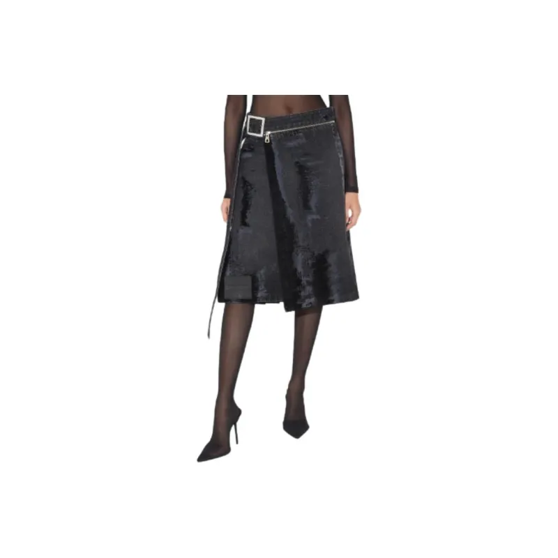 Jean Paul Gaultier Flocked Denim Kilt 'Black'-0