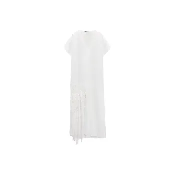 ZARA Short-Sleeved Dresses Women's White