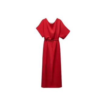 ZARA Short-Sleeved Dresses Women's Red