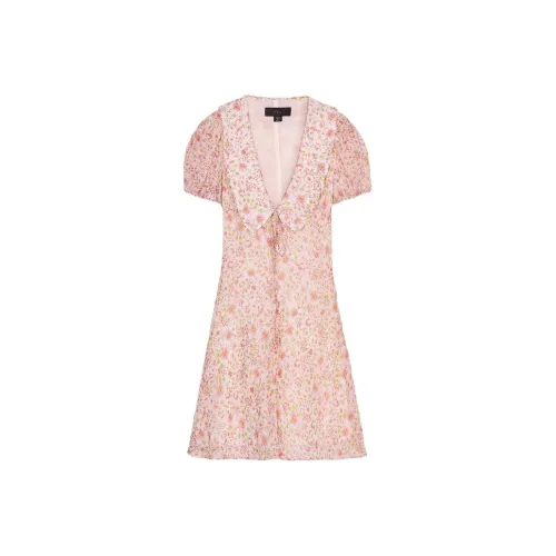 ZARA Short Sleeved Dress Women's Light Pink Red