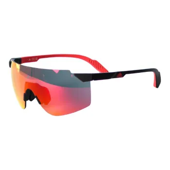 Adidas Plate Frame Plastic Irregular Shape Sunglasses Unisex Red