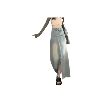 KAISER Denim Long Skirts Women's Light Blue