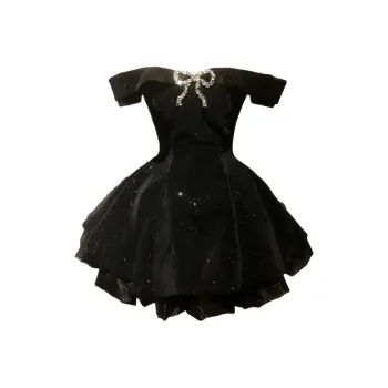 Mu Xiao Xin Short Sleeved Dress Women's Black